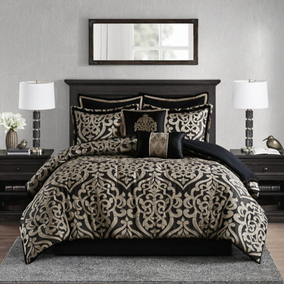 Édredon très grand 8 pièces, motif texturé, coussins décoratifs avec, et fer à repasser à vapeur pour 8 plis, couleurs classiques, coussins brodés, rembourrage, lavable à la machine