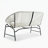 Compact Patio Sofas, Pe Rattan Iron Loveseat, Modern Patio Balcony