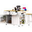 Îlot de cuisine 48 po avec rangement interne, alimentation, 5 roulettes, 2 tiroirs, tablettes réglables, station de charge de couleur blanche, 5 roulettes,-720499121