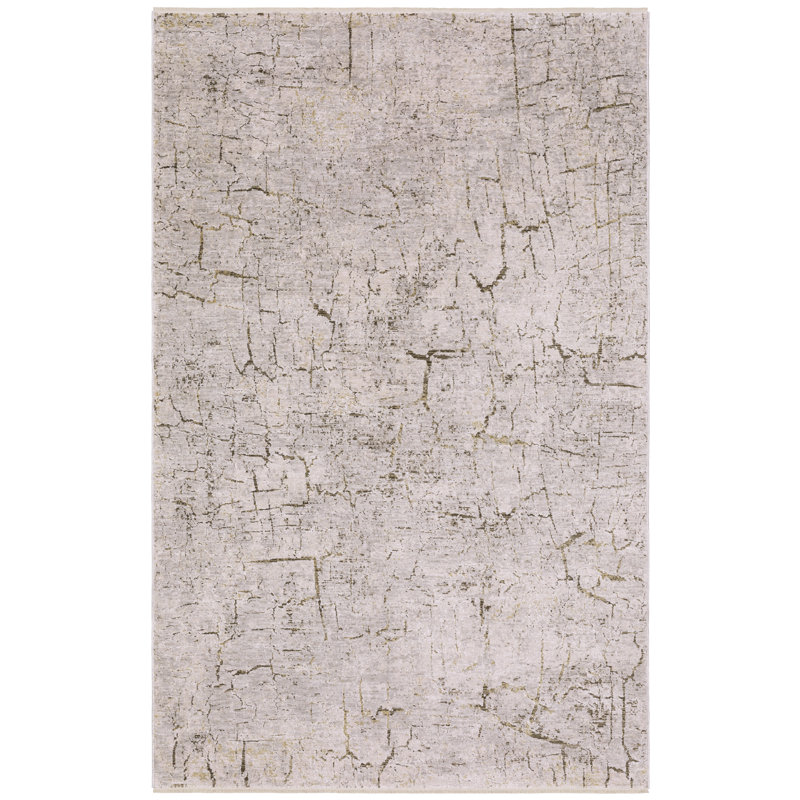 Telisa Distressed Stone Grey/ Gold Area Rug, Rectangle 9'10" x 12'10"
