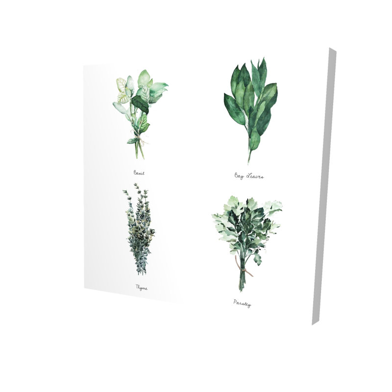 Farmhouse Leaves, toile verte - fines herbes, décoration intérieure, H 24 po x l 24 po