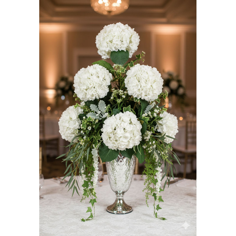 4pc 25" Real Touch Hydrangea Stem 7"dia