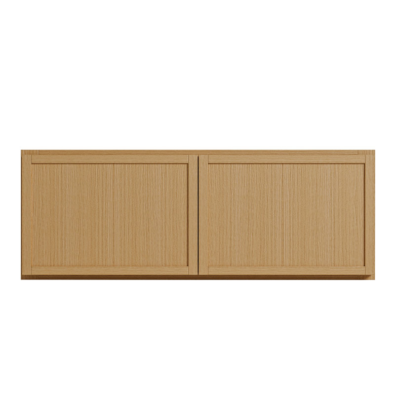 Armoire murale moderne en chêne blanc, fabrication en contreplaqué et charnières à fermeture en douceur, rangement de cuisine personnalisé