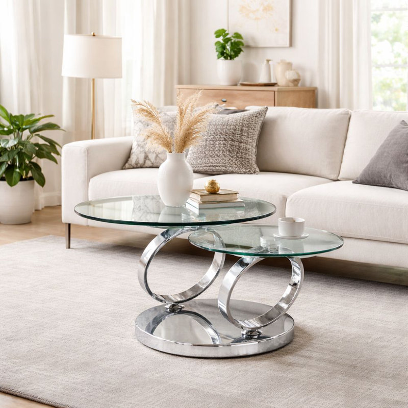 Orion Swivel Glass Coffee Table