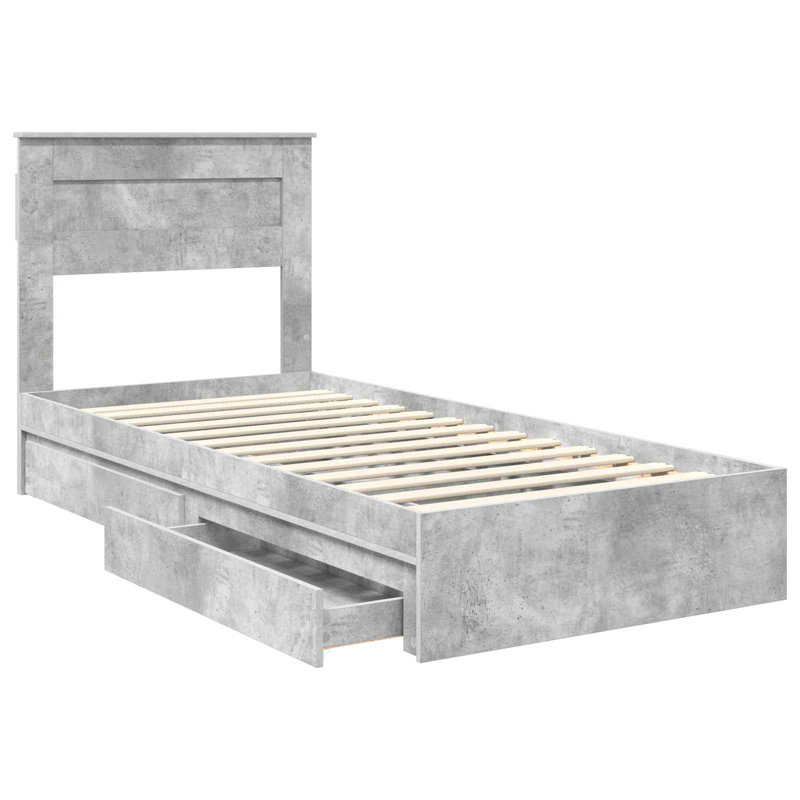 Bed, Single (3'), Concrete Grey