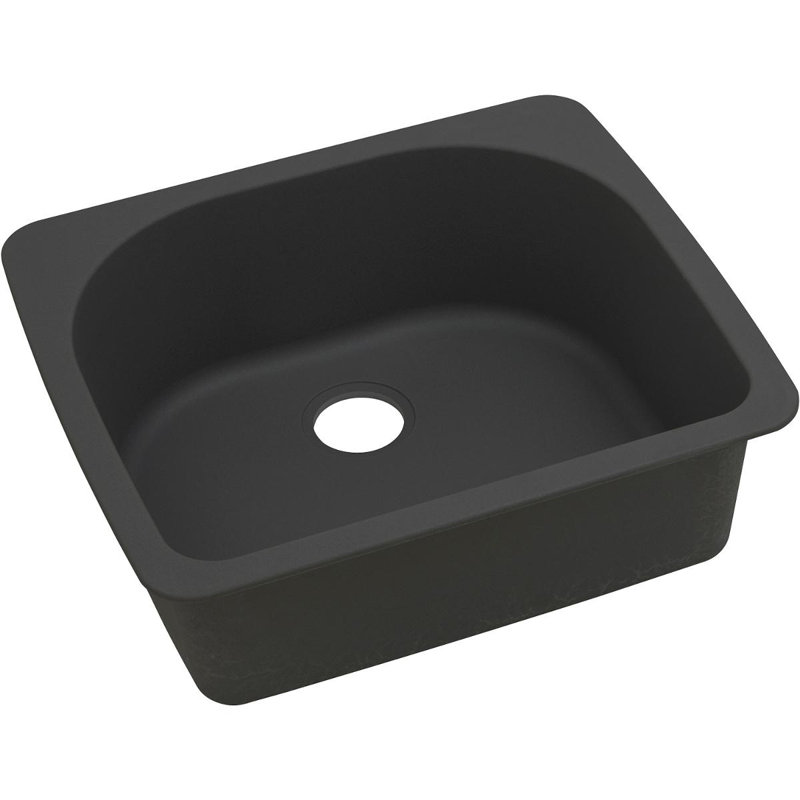 Quartz Classic 25" L x 22" W Drop-In Kitchen Sink, Black