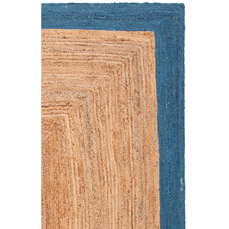 Tapis rayé en jute / coton Rea Natural, Rectangulaire 8 pi x 10 pi