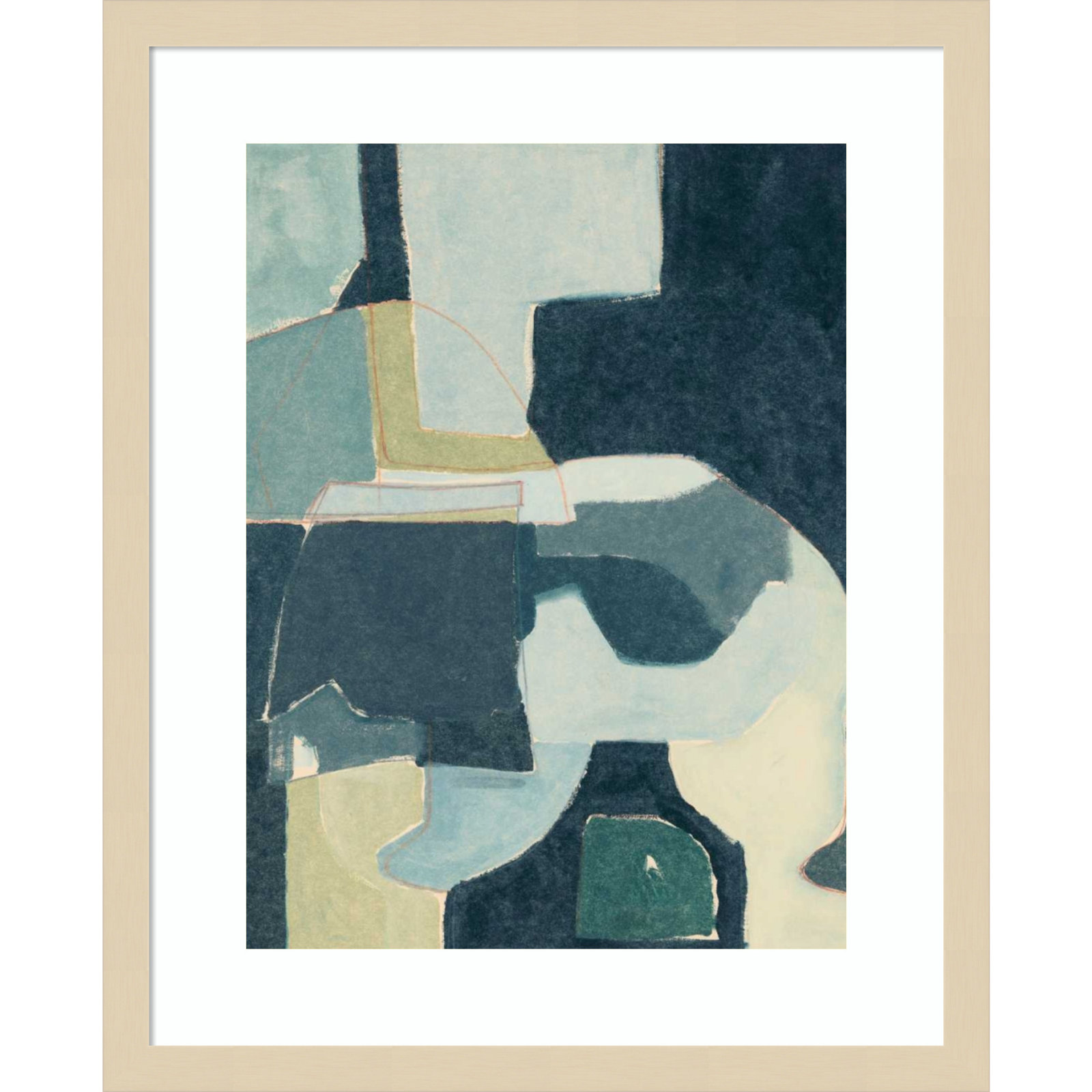 Blue Note III by Rob Delamater, Brown Framed, 21" H x 17" W x 1" D