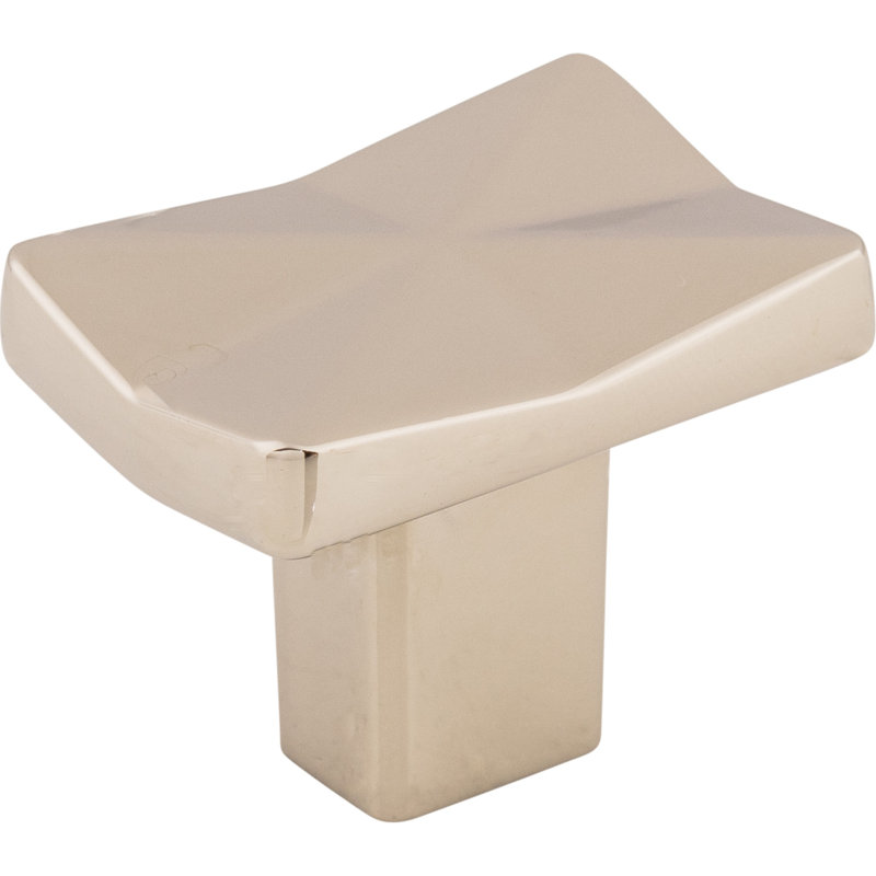 Quilted 1 1/4" Length Rectangle Knob, Polished Nickel