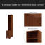 Table de bout avec 3 tiroirs, table de coin avec 4 tablettes ouvertes, table d'appoint haute pour chambre à coucher et coin