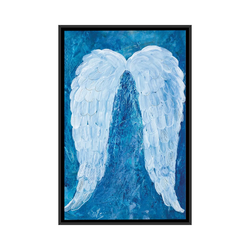 Angel Wings by Robin Maria - Painting on Canvas, Black Floater Frame, 66.04 cm H x 45.72 cm W