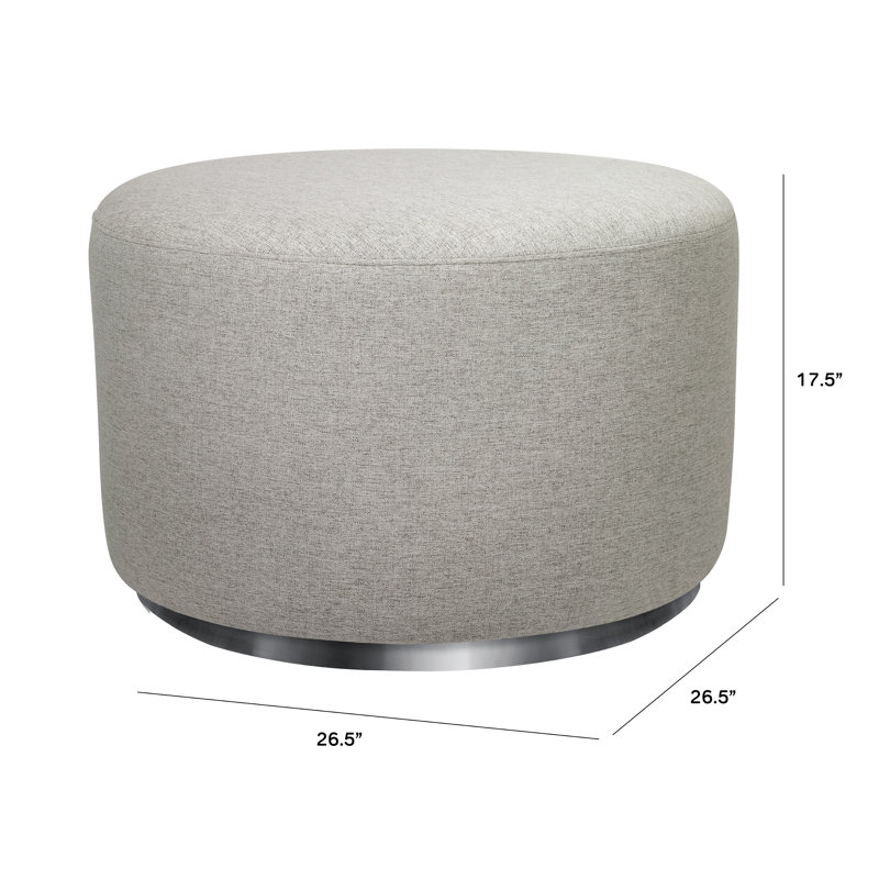 Tuba Gliding Ottoman In Eco-Performance Fabric | Water Repellent & Stain Resistant, Gray