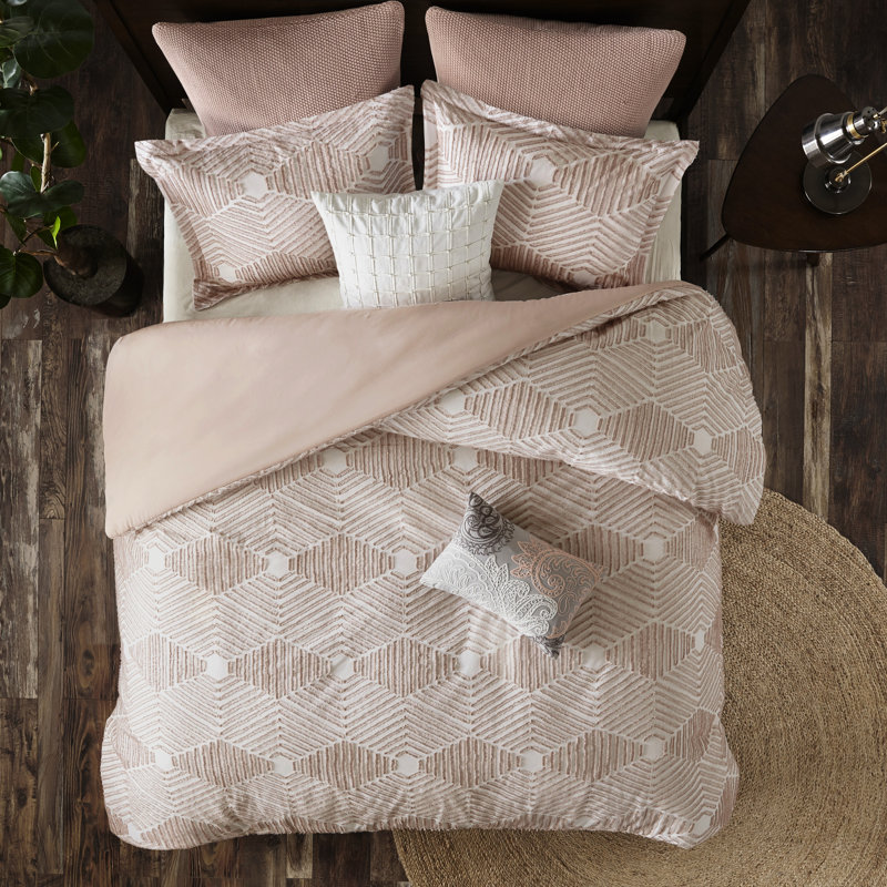 Édredon en coton Blush, Édredon double et 2 taies décoratives