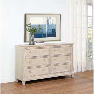 Weathered Washed Oak 6-drawer Dresser