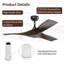 Kemp 52'' 3-Blade Matte Modern Ceiling Fan with Remote Control-1923580134
