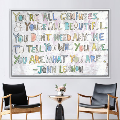 Success Printed, Workplace Wall Decor, Motivational Printed, John Lennon Quotes Wall Decor, You're All Geniuses Poster,