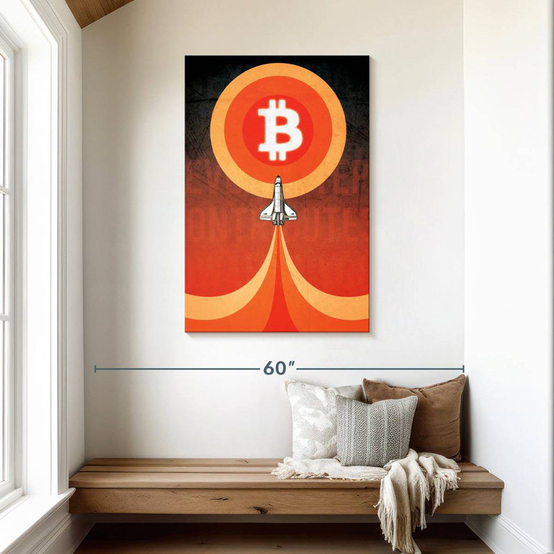 Oberle Bitcoin à la lune, H 45 po x l 30 po
