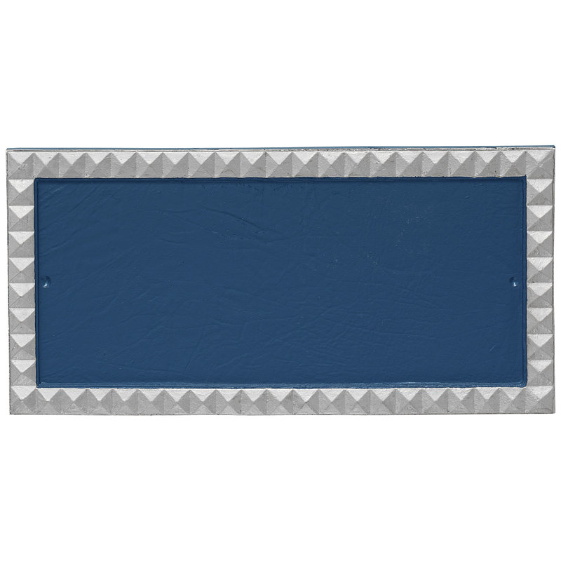 Plaque d’adresse murale sur 2 lignes cairo, Bleu mer / Argent, Oui