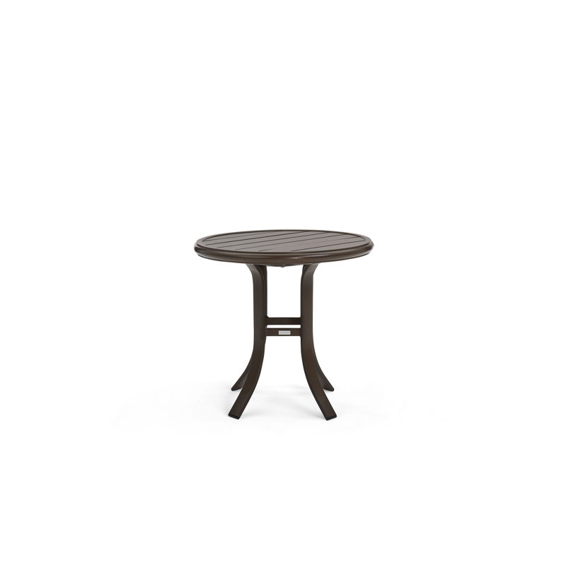Slat Top 23" Round Side Table, Java