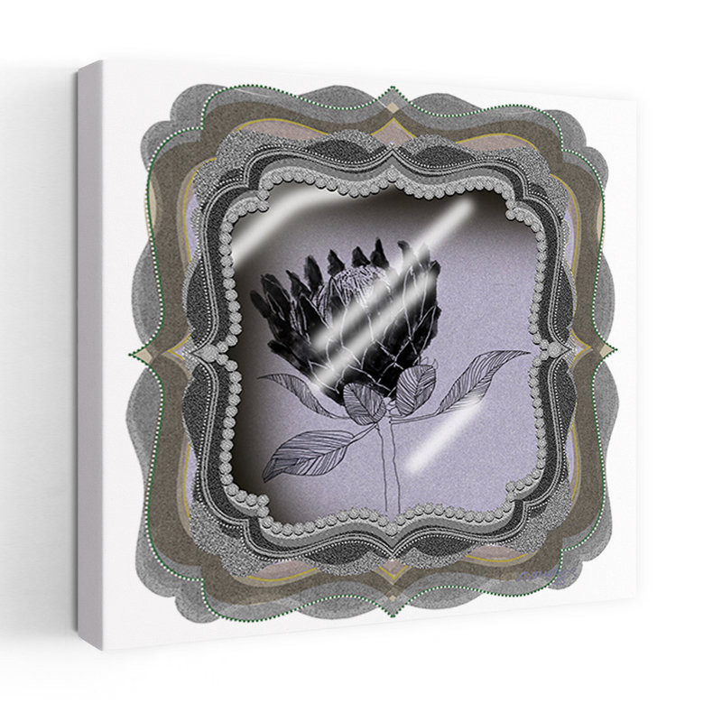 Art contemporain contemporain abstrait fantaisiste, H 18" x l 18"