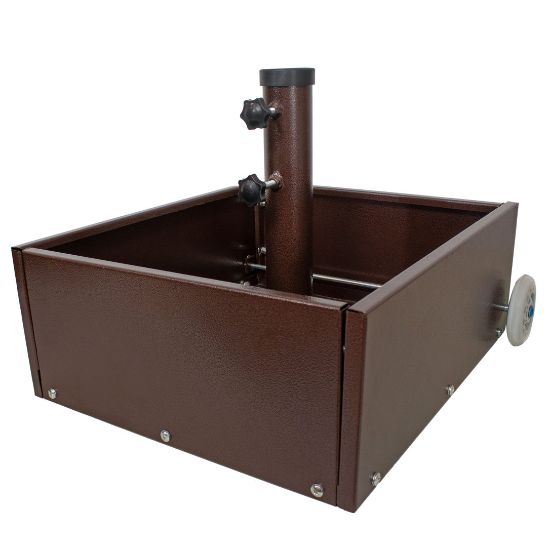 Quesha Square Steel Rolling Umbrella Base with Planter Arlmont & Co. 