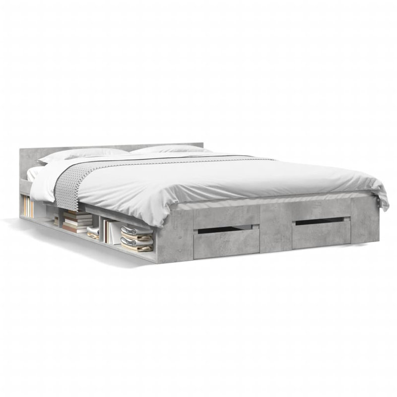 Obyrne Bed, 120 x 190cm, Concrete Grey