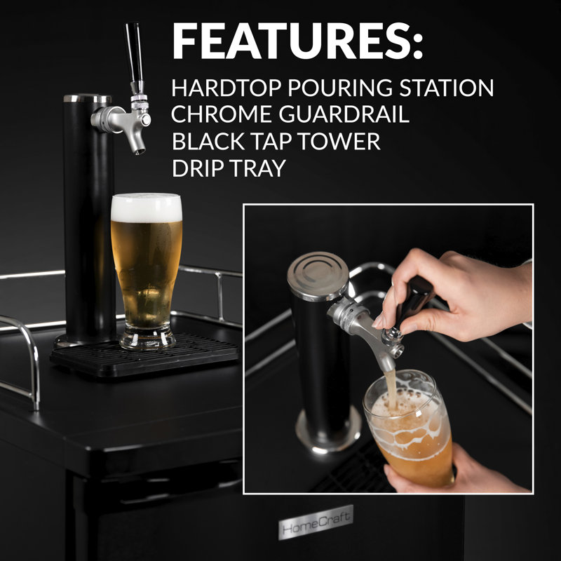 HomeCraft 4.9 Cu. Ft. Black Stainless Steel Kegorator Draft Dispenser