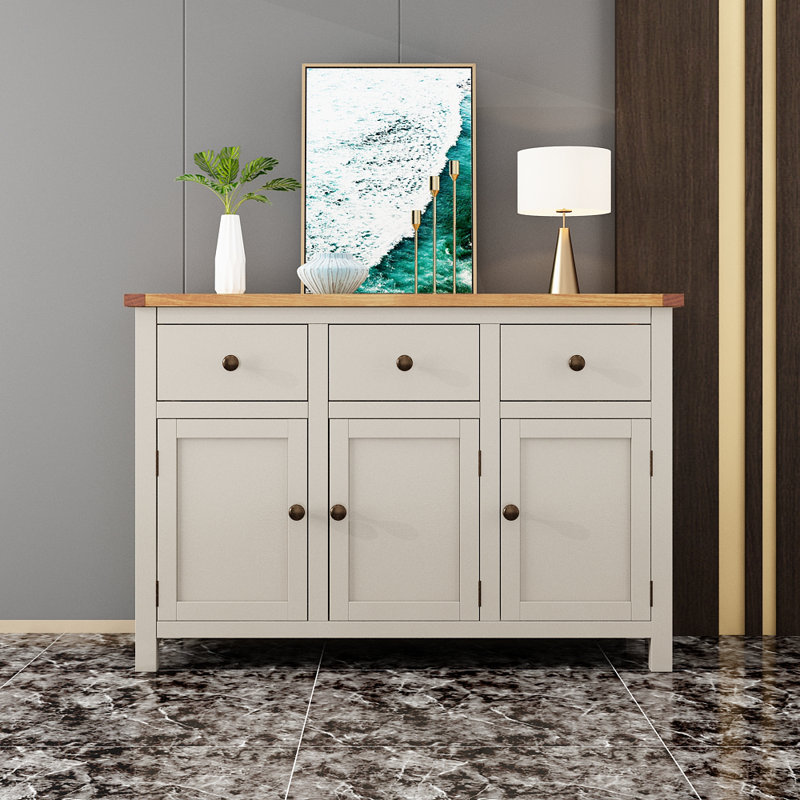 Solid Wood Sideboard (Long), Light Coffee