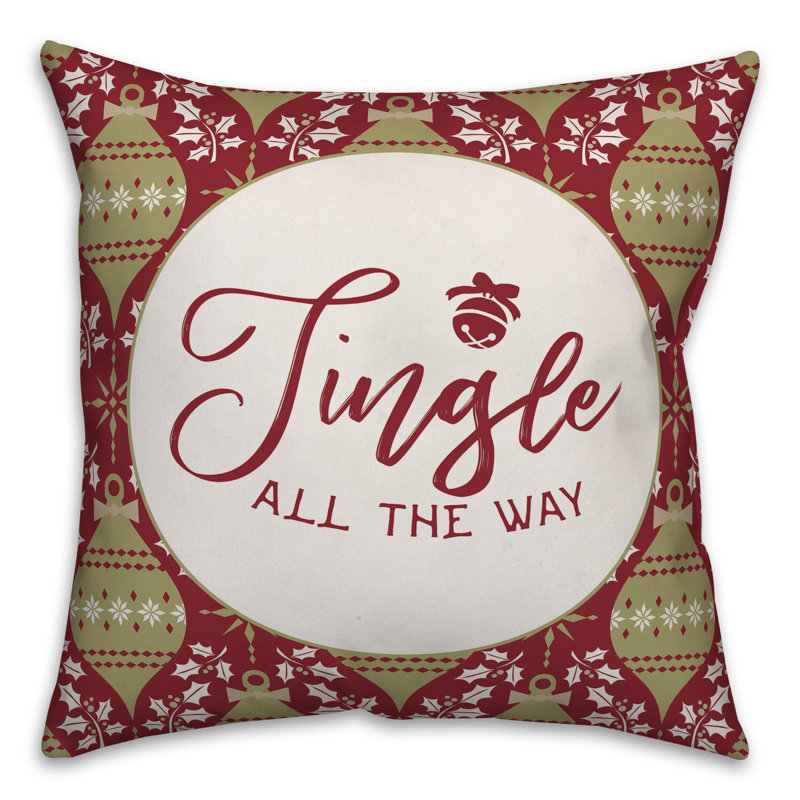  Square Pillow Cover & Insert, White/Red