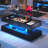 47.3"W Lift Top Coffee Table with APP RGB LED Lights, USB & AC Charging Station, Height Adjustable High Gloss Storage Table Holds 180 Lbs-622318049-622318063