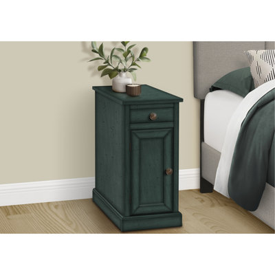 Table de chambre étroite avec placage bleu - armoire et tiroir