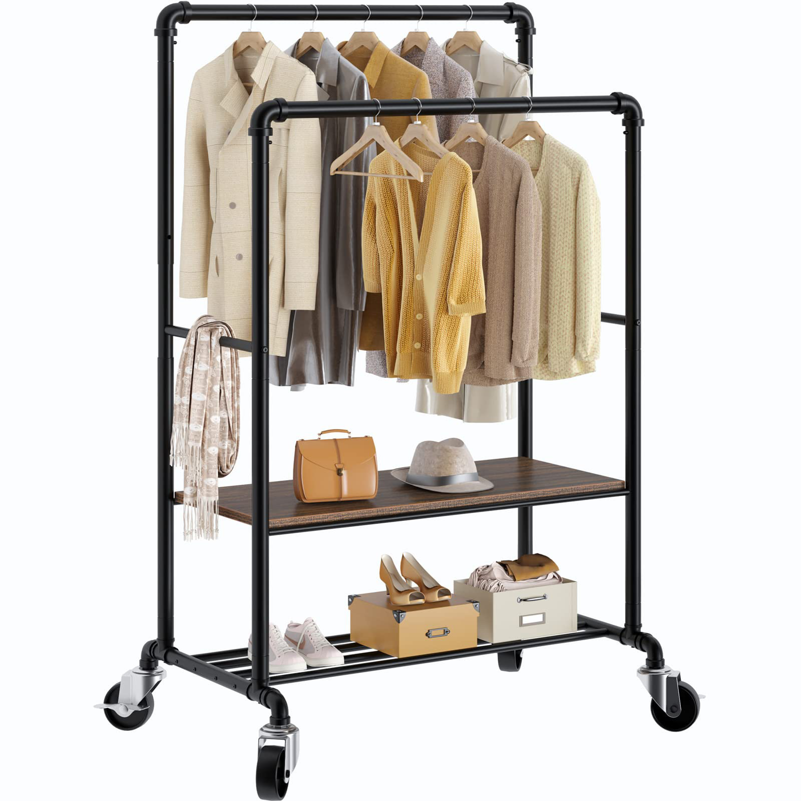 Williston Forge Graden 39'' Metal Rolling Clothing Rack | Wayfair