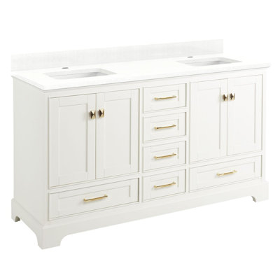 Ensemble de meuble-lavabo double autoportant avec meuble-lavabo 60 po Quen