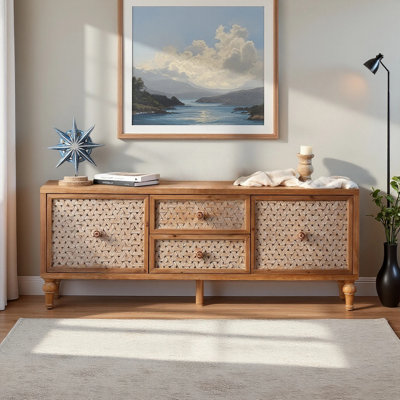 Mid Century 60" Tv Stands With Ample Storage, Sideboard For Diningroom & Bedroom