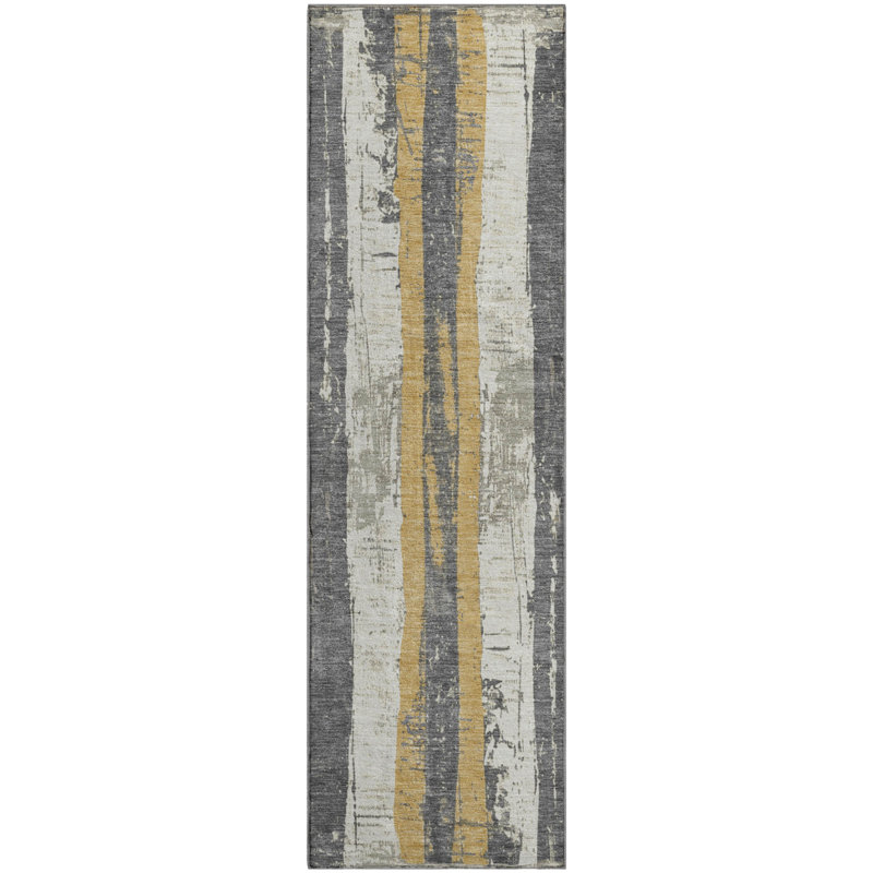 Premium Machine Washable Crestover AMF1872 Stripes Rug, Runner 2'3" x 7'6"