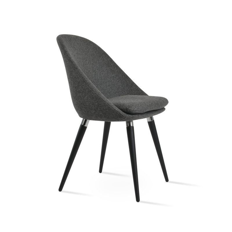 Chaise d'appoint Avanos Ana, Noir/chrome, Gris foncé