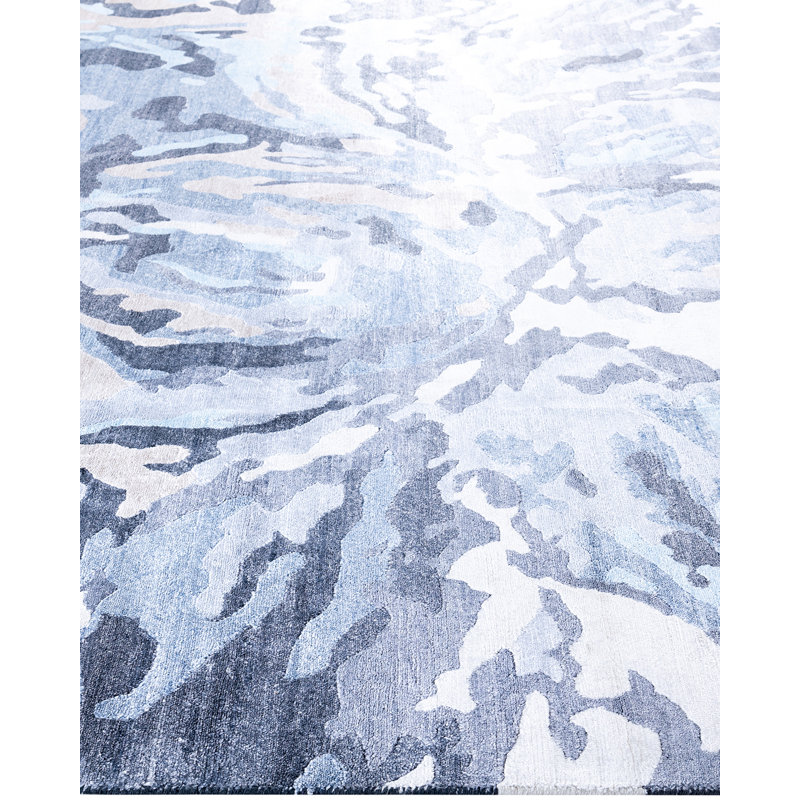 Overdyed One-of-a-Kind Rectangle 9'1" X 12'1" Hand Knotted Area Rug