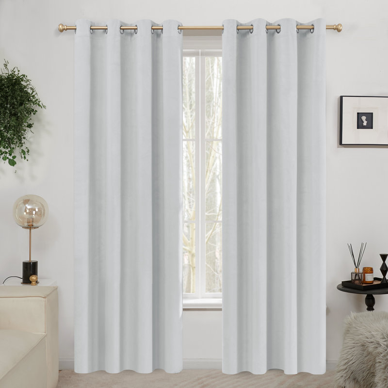 Zmari Blackout Curtain Panel Pair, Light Gray, 52" W x 84" L