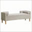 Banc de rangement en velours côtelé gris clair avec accoudoirs, dossier et traversins pour une utilisation polyvalente à la maison-1944580728-1944580732-1944580733