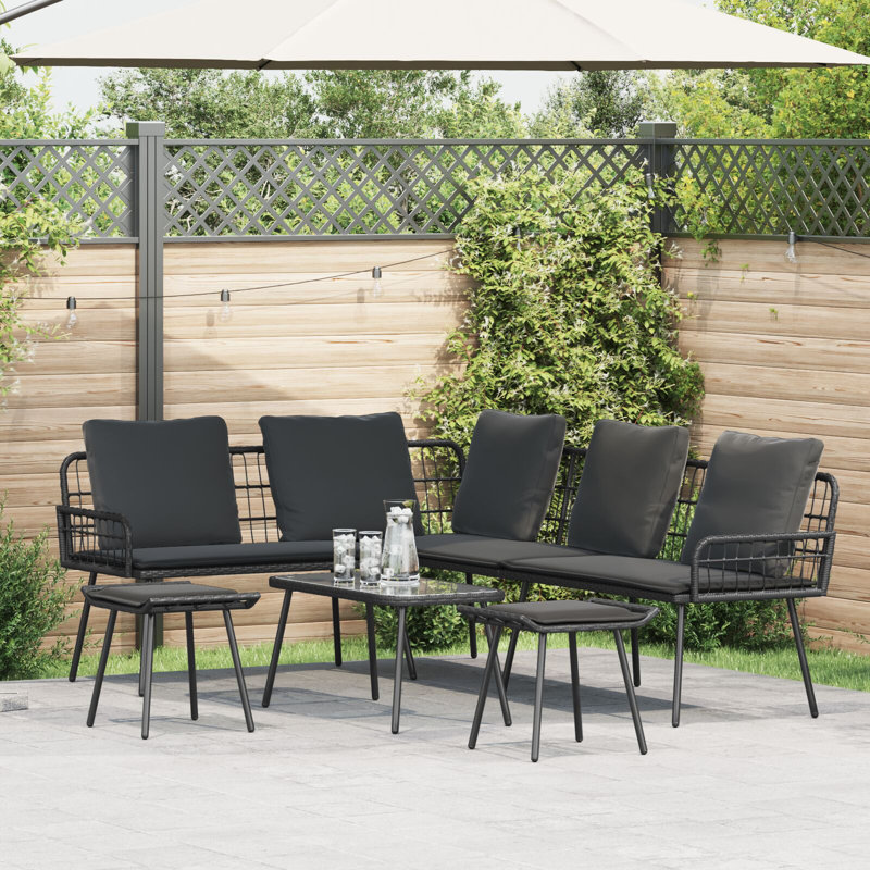 Rectangular 3 - Piece 4 - Person 90Cm L Outdoor Table Set, Black