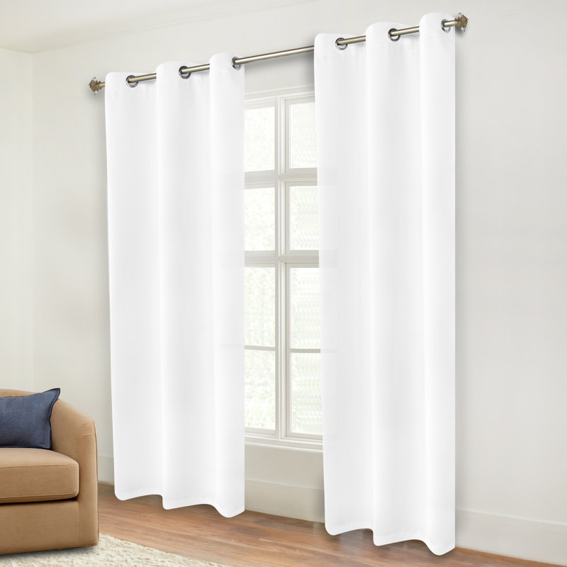 Paire de rideaux obscurcissant avec œillets Millendon, Blanc neige, L 42 po x L 84 po