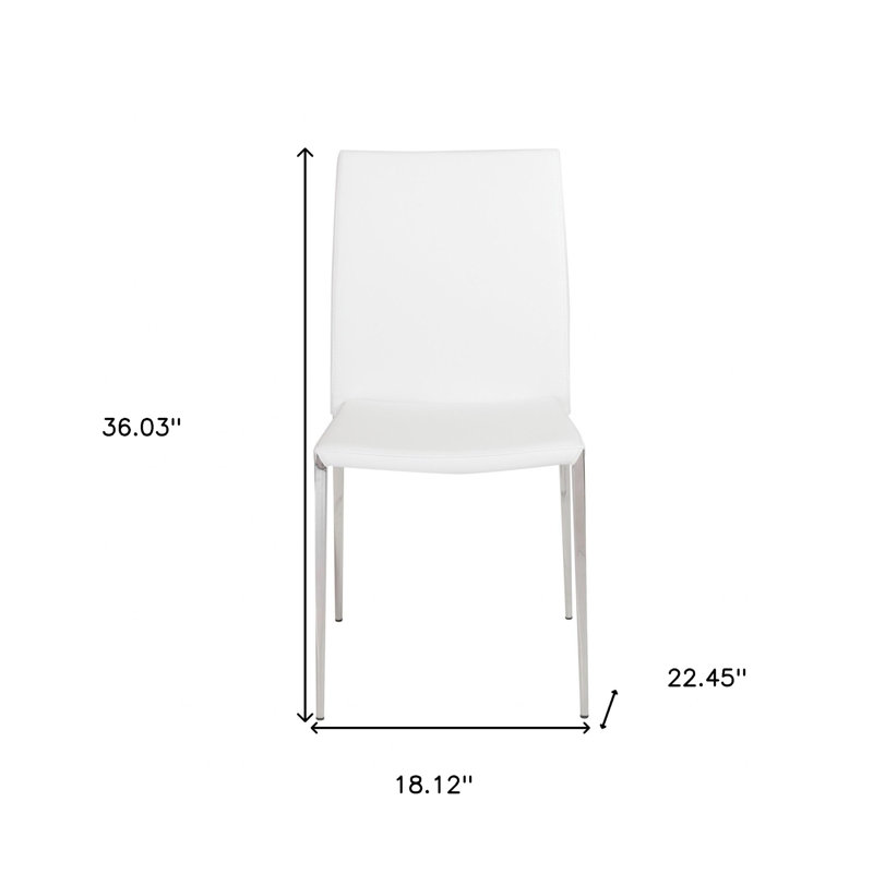 Chaise d'appoint en cuir Jemaya, Blanc