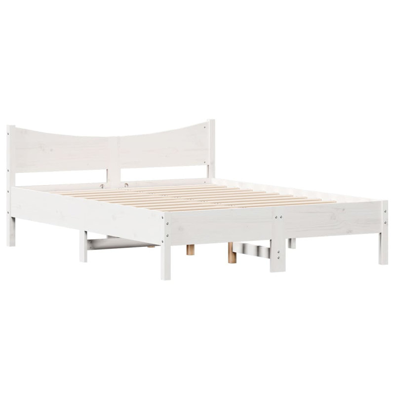 Aracelli Solid Wood Bed, White, Small Double (4')