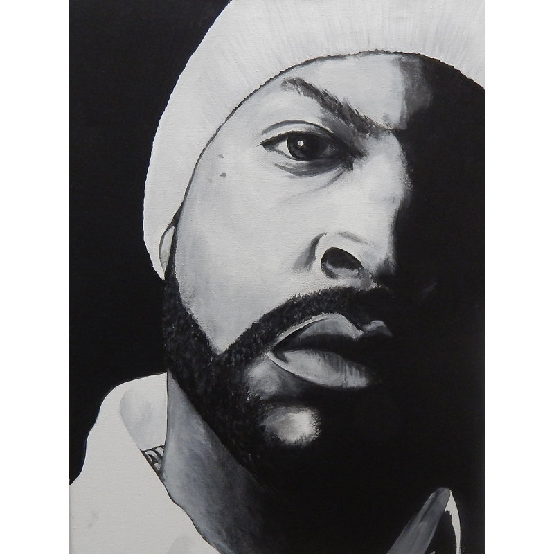 «Ice Cube», reproduction de dessin, H 32 po x l 24 po, Pas de tapis, Toile tendue
