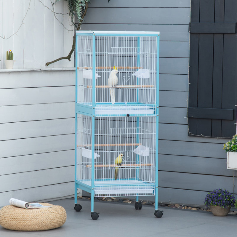 Grande cage à oiseaux avec 1,7 pi Largeur pour envergure, Bleu clair