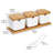 Porcelain Sugar Bowl Condiment Jar-Ceramic Flip Top Spice Container With Bamboo Lids And Spoons,For Kitchen Home
