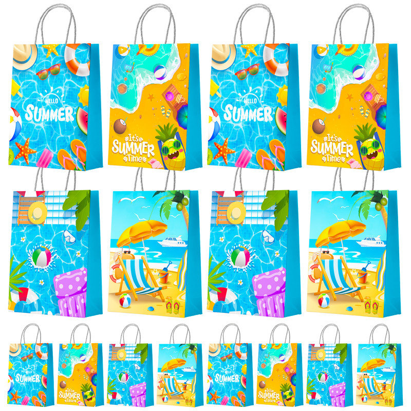 16Pcs Summer Party Bags,  Summer Gift Bags,Summer Goodie Bags