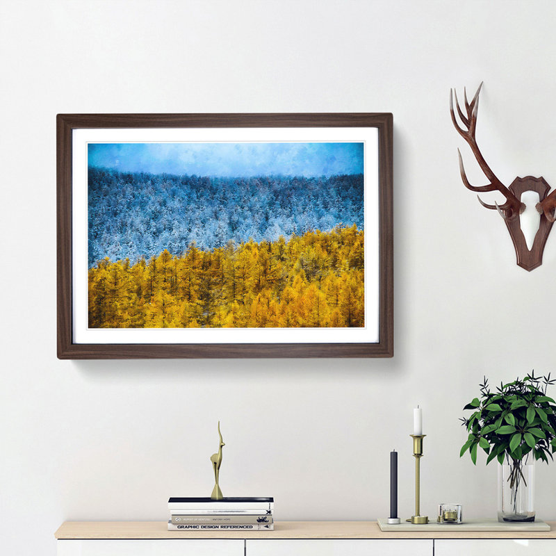 The Two Forests - Picture Frame Graphic Art Print, 45cm H x 63cm W x 2cm D, Walnut Framed
