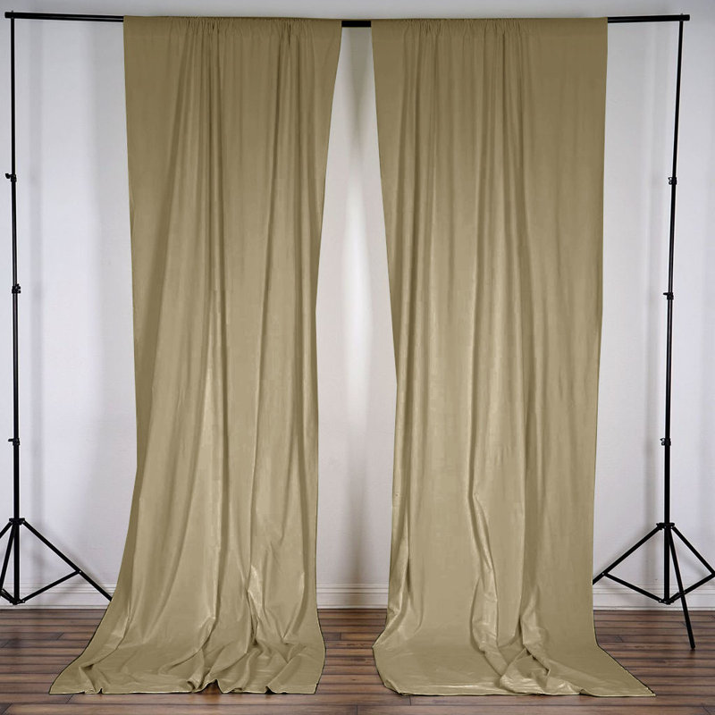 Antion Semi Sheer Curtain Single Panel, 56" x 120", Beige