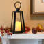 Black Tapered Metal Lantern with Battery Operated Candle